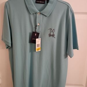 Psycho Bunny Men's Polo in Light Aqua Blue